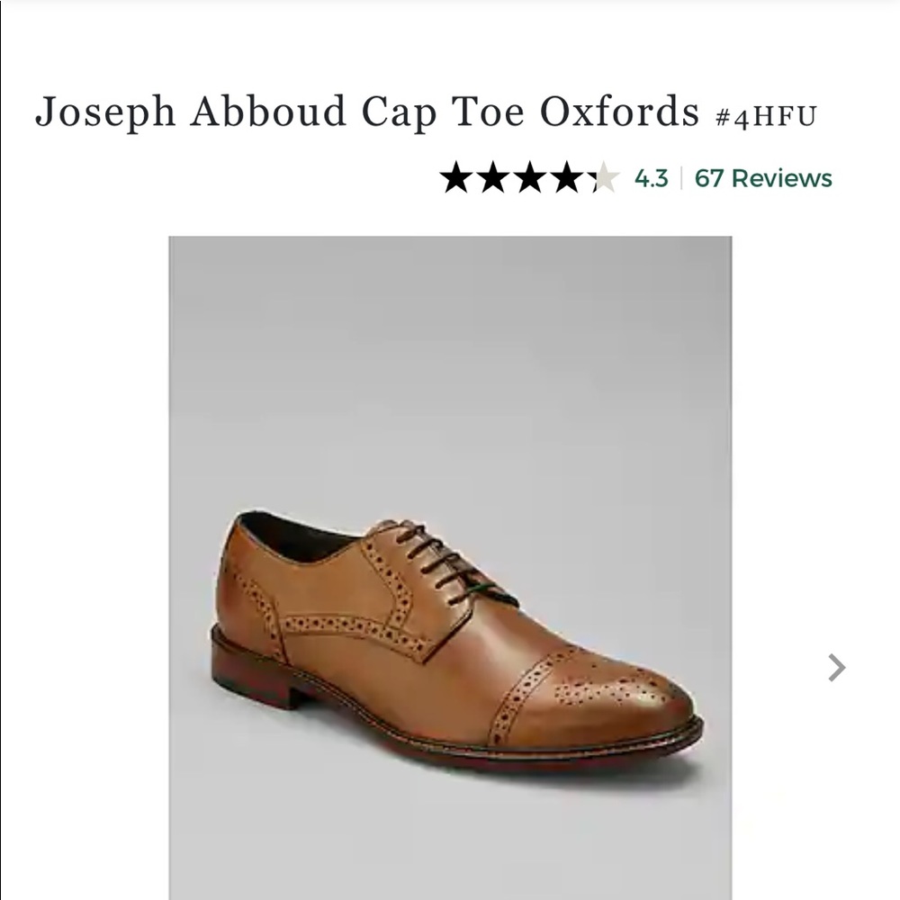 Joseph Abboud Mens Cap Toe Oxfords Brown Dress Shoes | Size 12